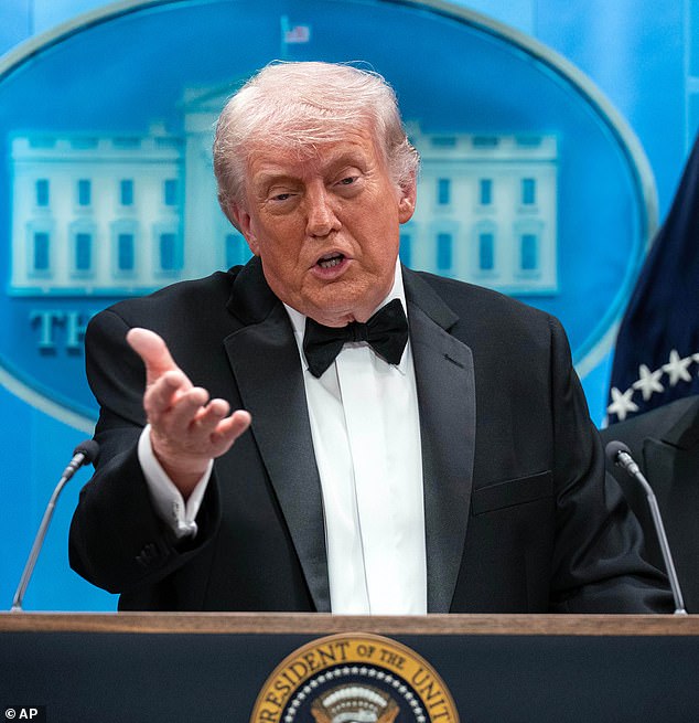 President Donald Trump spoke to the media after the attempted attack at the White House Correspondents Dinner Saturday