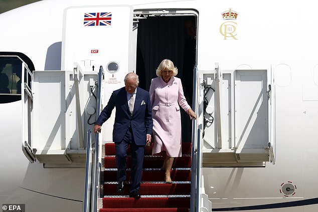 King Charles and Queen Camilla arrive at Joint Base Andrews just outside of Washington, DC