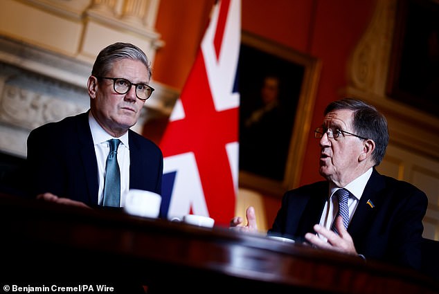 Keir Starmer and former Nato chief Lord Robertson pictured in 2024 at Downing Street