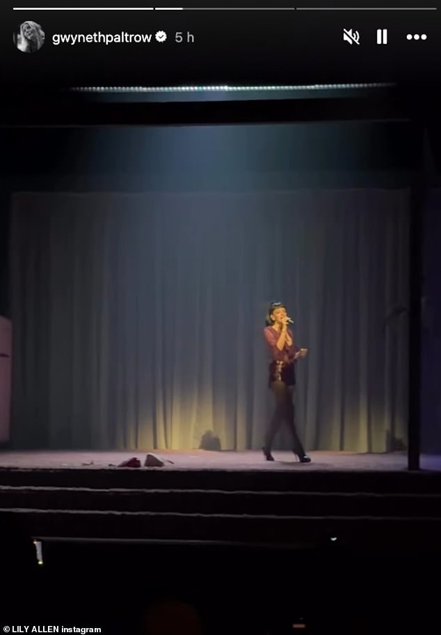 Gwyneth also shared footage of her pal on stage