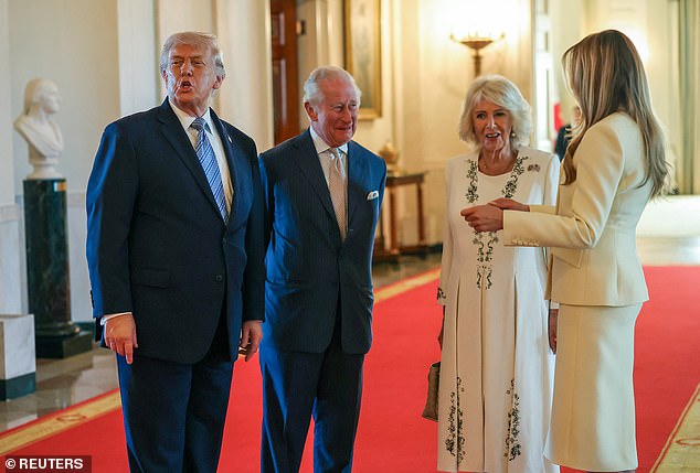 The royals and the presidential couple headed inside after the arrival for a brief walk and tea
