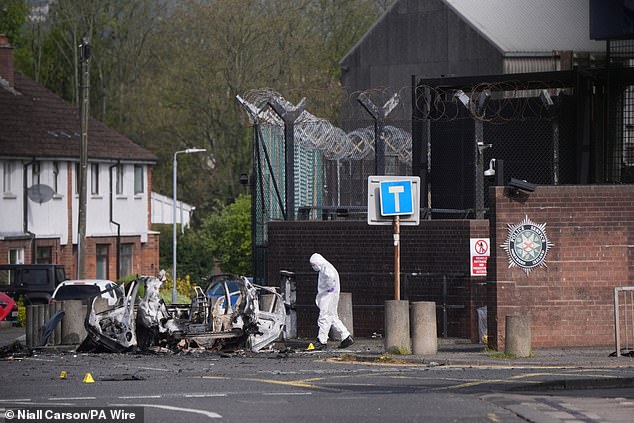 Two babies were among residents evacuated when the car bomb detonated, sending debris across the street