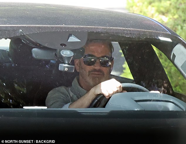 Kimmel was seen driving his Audi to the Jimmy Kimmel Live! set in Hollywood with wife Molly McNearney earlier Monday
