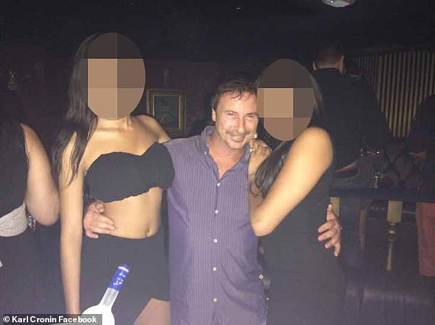 Karl Cronin is shown with a pair of women in a photograph shared on his social media