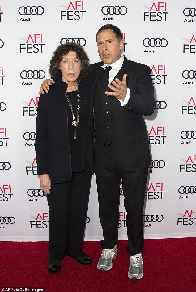 Hill, 42, went on to claim that Russell, 67, was 'buck wild' at the time they were shooting I Heart Huckabees, though they have remained friends; Russell is pictured with Lily Tomlin in 2016