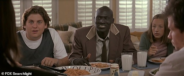 'And I’m like homies with him,' Hill said of Russell. 'He’s awesome – super nice guy – but in that moment in life – and I’ve had my own, trust me – he was buck wild, dude'; he's pictured in I Heart Huckabees (2004)