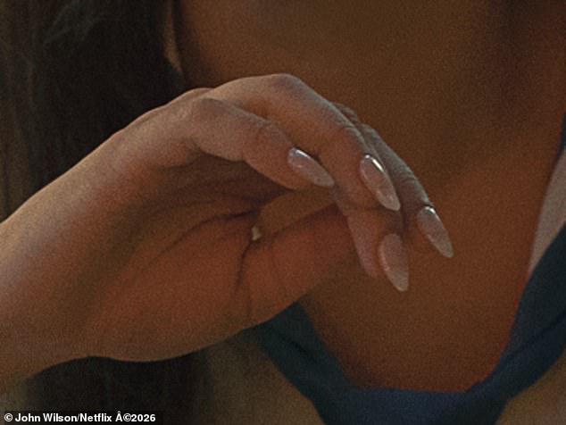Her polished manicure tickled fans while others lamented how editing errors in period pieces 'ruin' the work