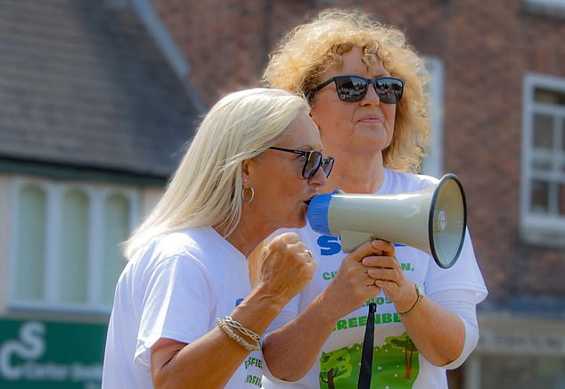 Jo Tunstall (left), who leads the campaign against building in postcode S35, said the plans would 'destroy everything [she] loves about where [she] lives'