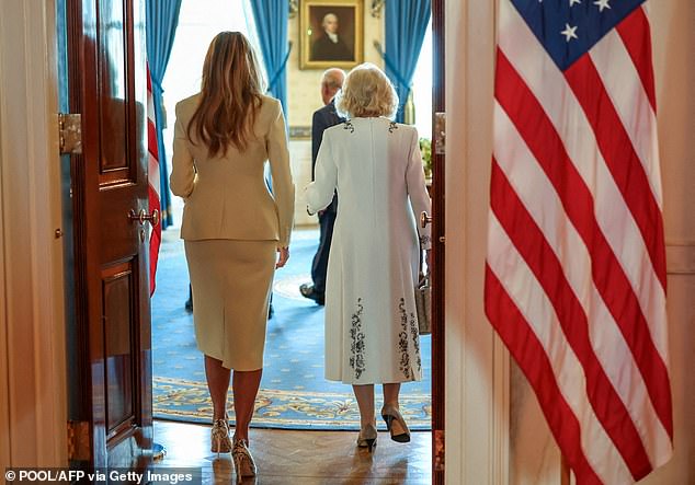 Breaking from tradition, both Camilla and Melania opted to wear designers from their own countries