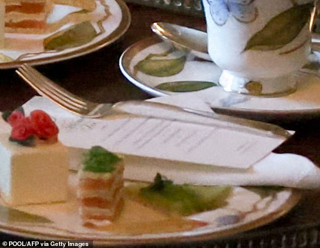 6. Printed menus for the private afternoon tea