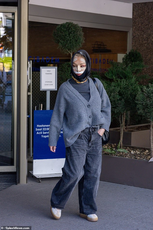 Nadia was casual in jeans as she stepped out amid her recovery