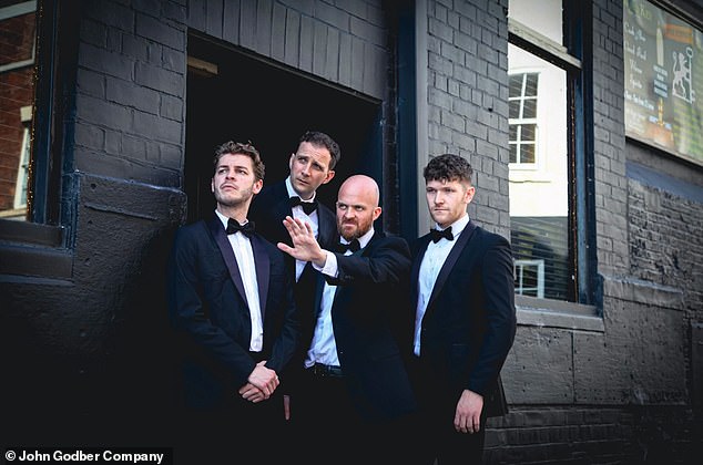 Tributes to Mr Hammill (seen here with the co-stars of play Bouncers in a publicity image) described him as having a 'huge loving heart' and being 'one of the most talented actors'
