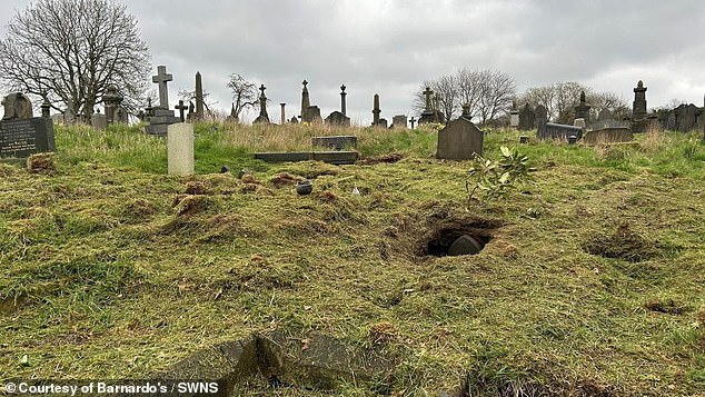 More than 120 tonnes of soil have been added to stabilise the ground in that area of the cemetery to enable members of the public to visit in future