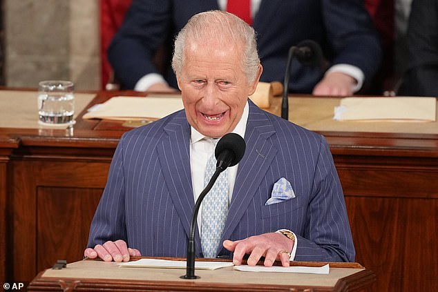 King Charles received rounds of applause and laughter from US lawmakers throughout his speech