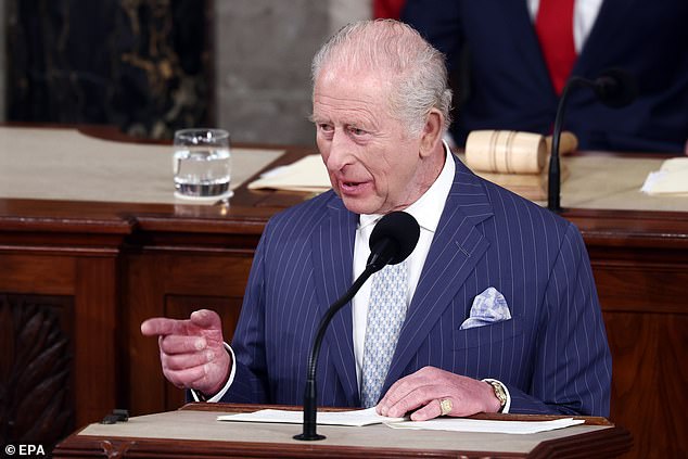 Britain's King Charles III addresses a joint meeting of Congress in the US Capitol in Washington, DC, USA, 28 April 2026