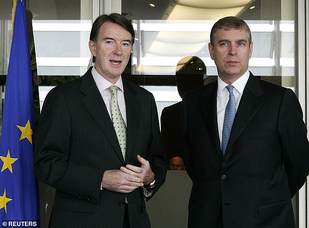 Mandelson and Andrew at the European Commission headquarters in Brussels in June of 2007