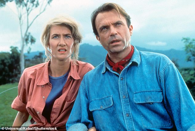 Neill pictured alongside Dern in the original Jurassic Park film from 1993