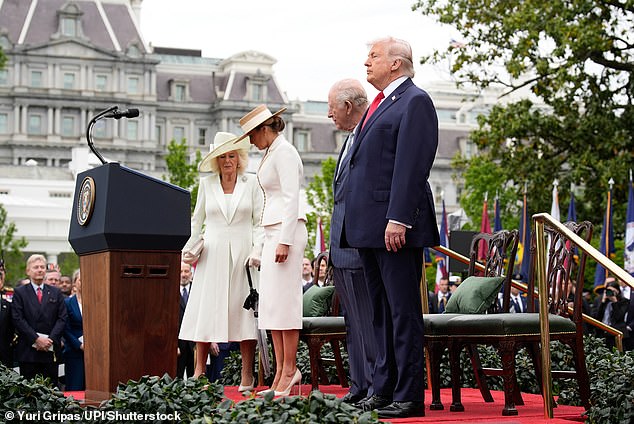 Queen Camilla, King Charles, President Donald Trump and Melania Trump at the White House