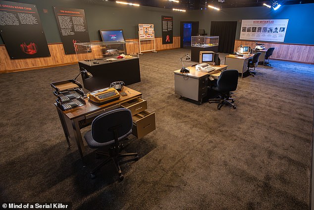 The exhibition also features a mock FBI investigation room, harking back to the birth of criminal profiling and behavioral analysis