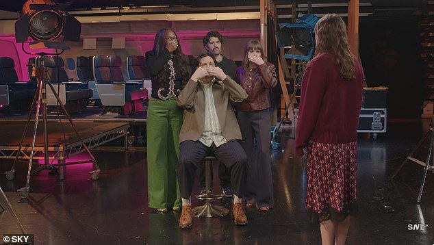 In a clip announcing her guest appearance, Aimee referenced her previous fallout with the show as she met with a handful of the cast on set and introduced herself