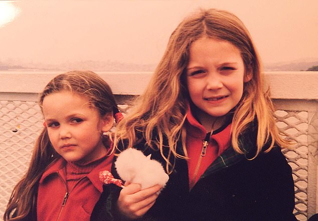 Helen, right, pictured with Pandora when they were seven and five years old respectively