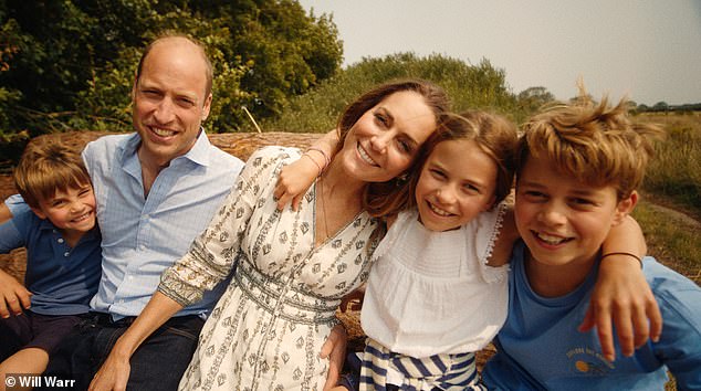 The couple have had three children during their marriage: George, 12, right, Charlotte, ten, and Louis, eight