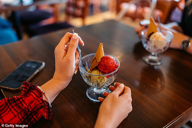 The owner of the ice cream parlour explained to the newspaper: 'We don't have separate table prices, we simply charge this surcharge ¿ it's displayed on a sign in front of the shop' (stock image)