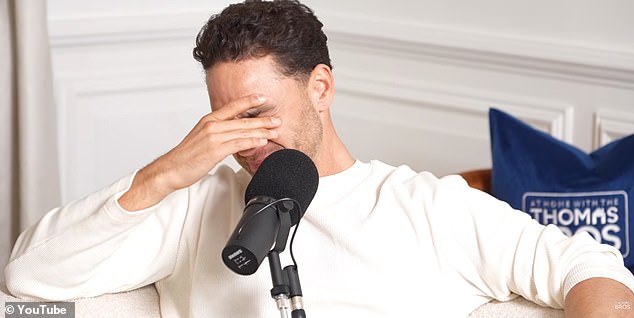 The actor broke down while reflecting on his time in the jungle during the latest instalment of his Thomas Bros podcast