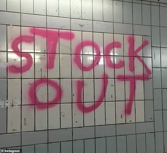 Professor Stock, a gender-critical feminist, resigned from Sussex in 2021 over feeling pressured to 'self-censor' her work, amid pro-trans student protests (pictured: grafitti by activists in 2021)