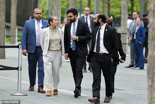 New York City Mayor Zohran Mamdani arrives at the 9/11 Memorial ahead of the King and Queen