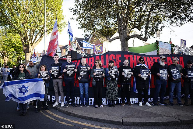 Protestors took to the streets of Golders Green in the aftermath of the incident