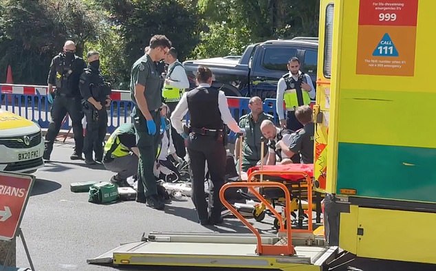 Both victims remain in hospital in a stable condition, with a police probe into the terror-related incident ongoing