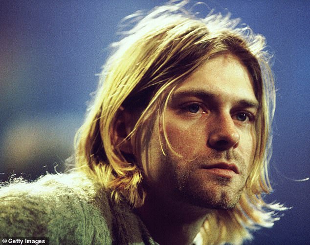 Stipe was particularly close to Kurt Cobain before the latter shot himself in 1994 following a long spiral from depression and heroin addiction; Cobain pictured in 1993 in New York