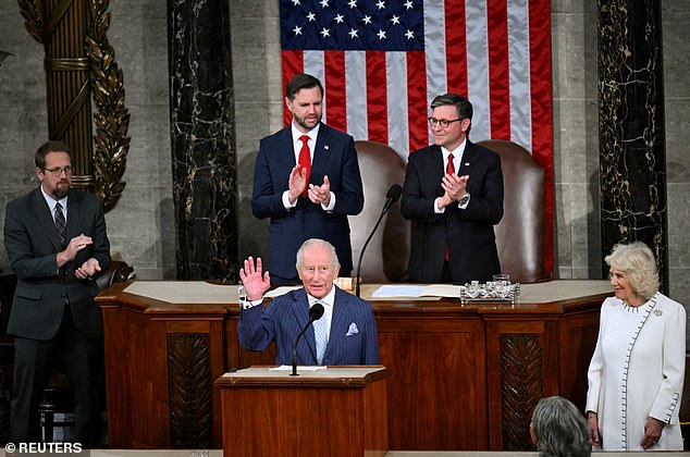 The King raised laughs in Congress with a string of perfectly timed quips