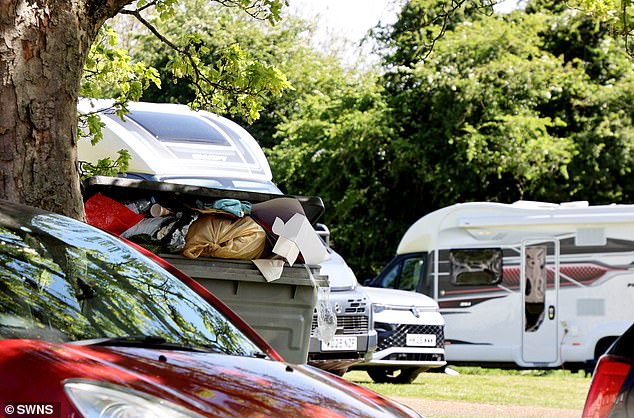Fed-up residents claim the travellers at Royal Leamington Spa removed steel barriers installed to protect the park opposite - Jephson Gardens
