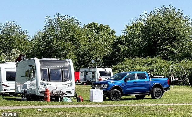 Locals living nearby Ford's Field reported seeing huge bonfires and barbecues being lit each night since the travellers arrived