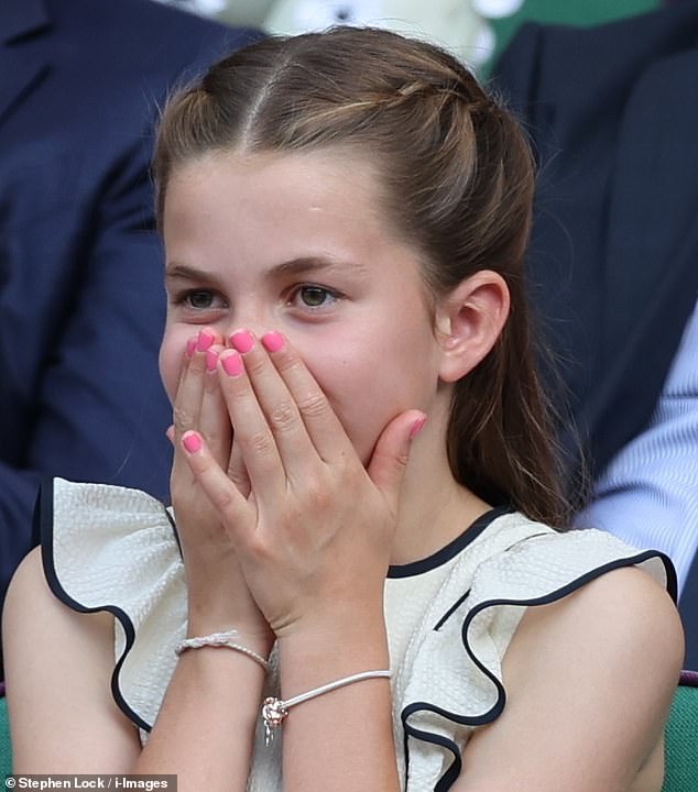 The first time Charlotte was seen wearing nail polish in public was at Wimbledon last July
