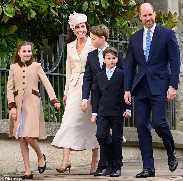 Royal fans are in awe at how tall Prince George has gotten - as William and Kate's eldest son towered over his siblings at the Easter Service