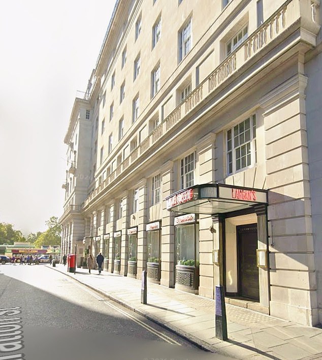 Lynn Fanshawe, prosecuting, told the court Mr Ni said the watch was 'very sentimental' and the incident had 'changed his feelings towards London' (Pictured: Langan's Brasserie)