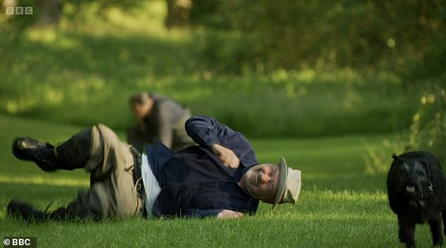 In one scene during episode five, Paul was seen challenging Ted and Bob to see who could run 30 yards the fastest - seeing the duo engage in a competition