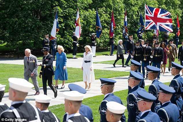 Viewers were quick to notice that a US soldier was flying the Union Flag the wrong way around