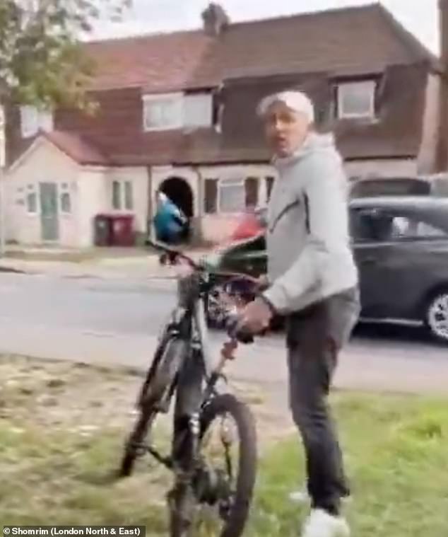 Moishe has told of how he was threatened with physical violence, saying 'I'll break your f****** jaw' before accusing the man of 'killing kids in Palestine'
