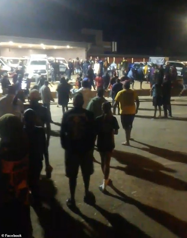 Lewis had been found by a vigilante group and was beaten before being brought to Alice Springs Hospital (above)