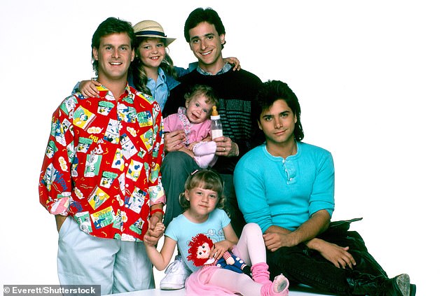Sweetin noted that there was 'no bad blood' and said when they reunited in 2022 after Bob Saget passed away; pictured in 1987 Full House cast photo