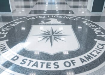 The seal of Central Intelligence Agency is pictured in the in the lobby of the agency's headquarters building in Langley, Virginia, in September 2022.
