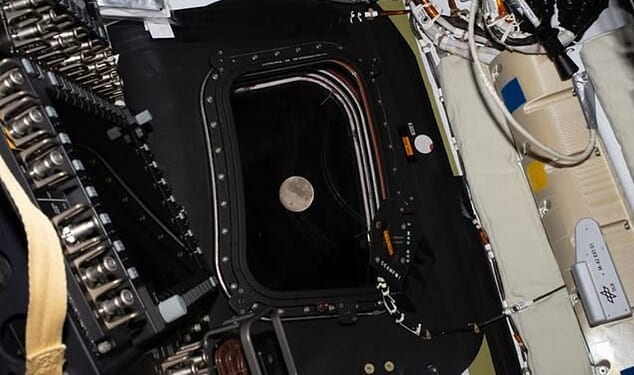 NASA shared this image earlier today with the caption: 'One last look at the moon before flight day six and your epic lunar flyby, taking you farther into space than humans have EVER traveled'