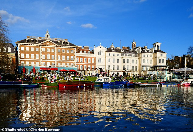 The riverside at Richmond-upon-Thames in South West London, which has become a magnet for the rich and famous...and tourist central, after Apple TV Ted Lasso chose the town to film the hit series in