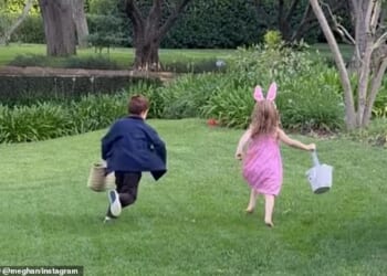 The Duchess of Sussex shared a video of her children racing to find eggs at Easter