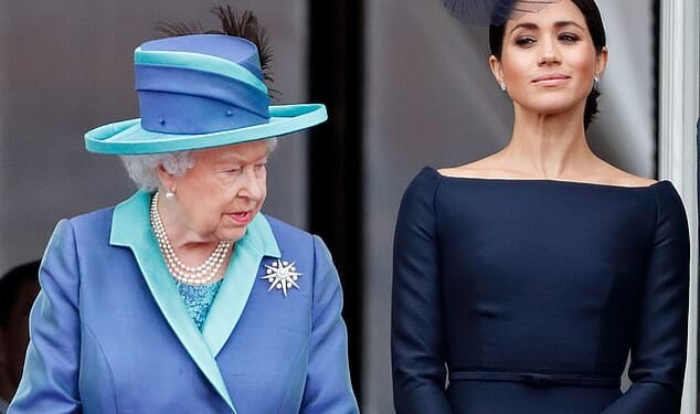 Royal biographer Hugo Vickers wrote in his book Queen Elizabeth II that ‘the distress Harry and Meghan caused the Queen in her last years cannot be overstated’