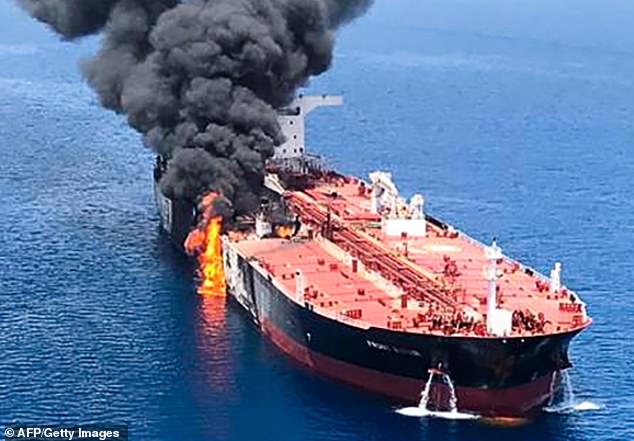 A Norwegian oil tanker attacked in the Strait of Hormuz in 2019, said to have been attacked in the waters of the Gulf of Oman